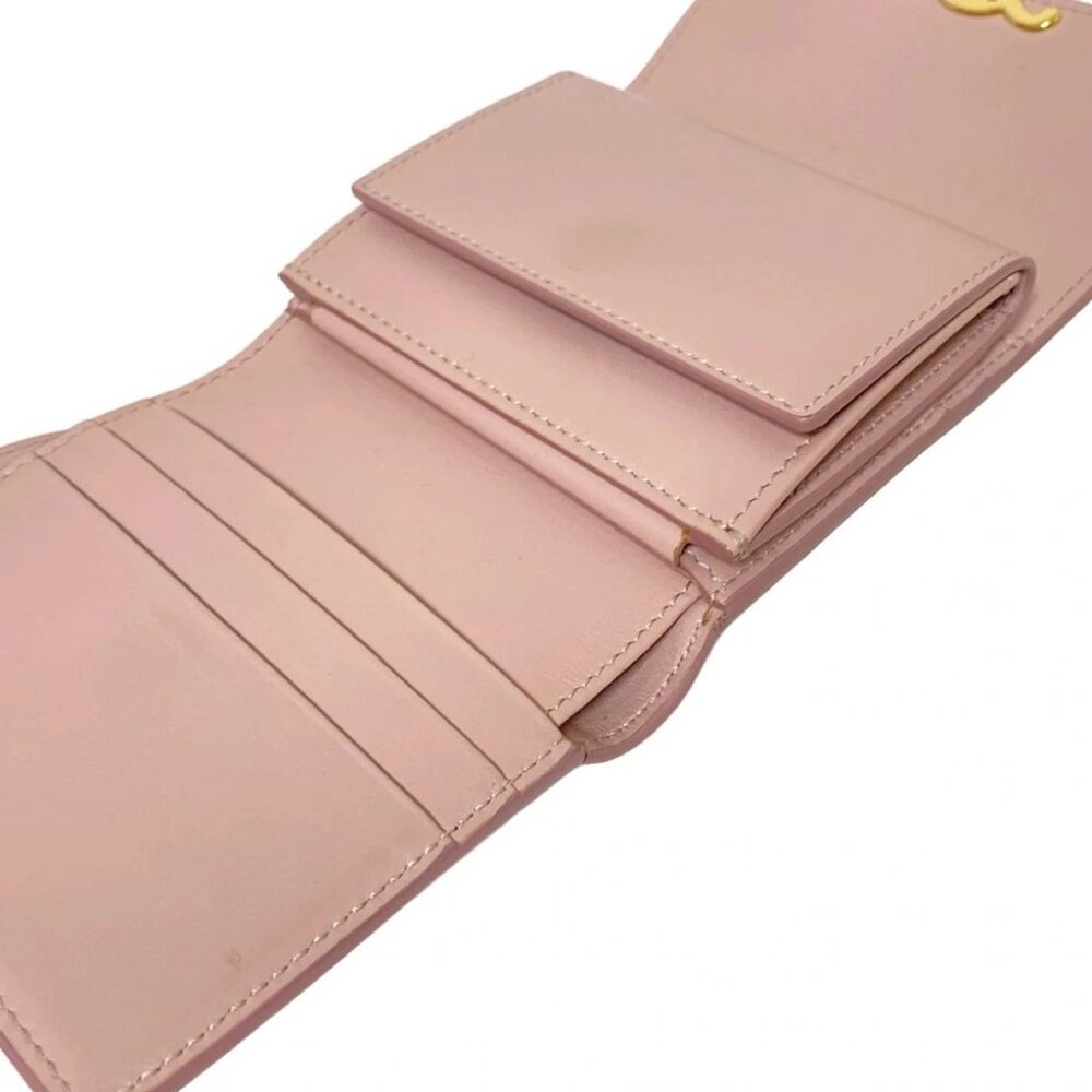 CELINE Small flap wallet 10D783BZG.25VP Pink Beige Leather - Trifold Wallet - Picture 13 of 13